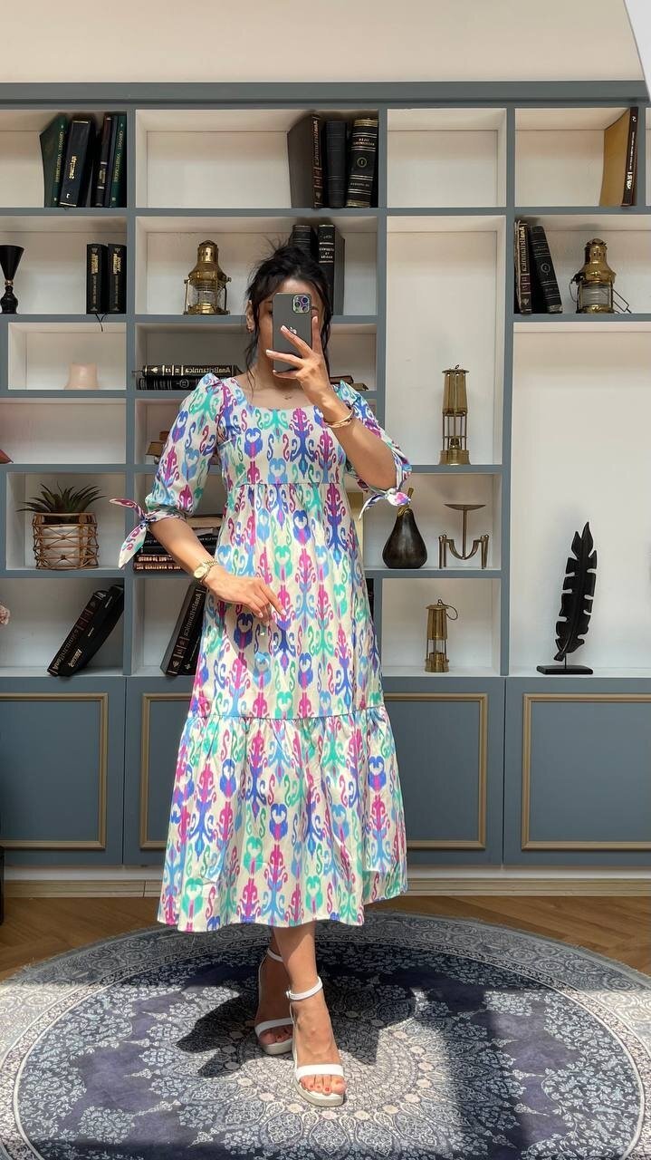 3040-KOLLARI BAĞLAMALI ELBİSE