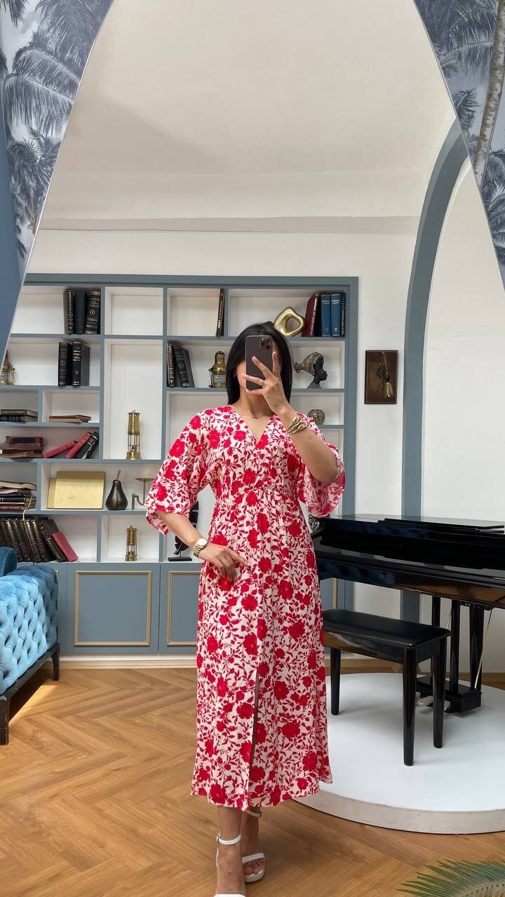 3154-ÇİÇEK KIRMIZI