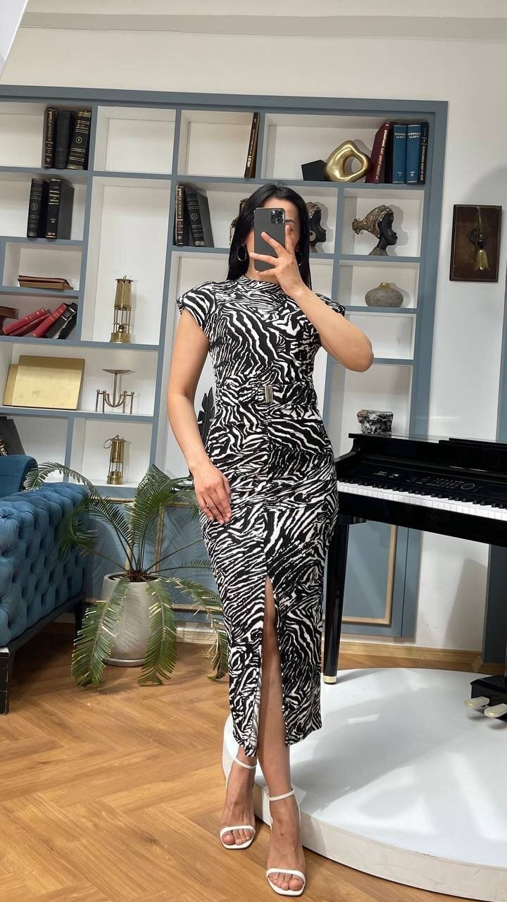 3372-SİYAH KALEM ELBİSE