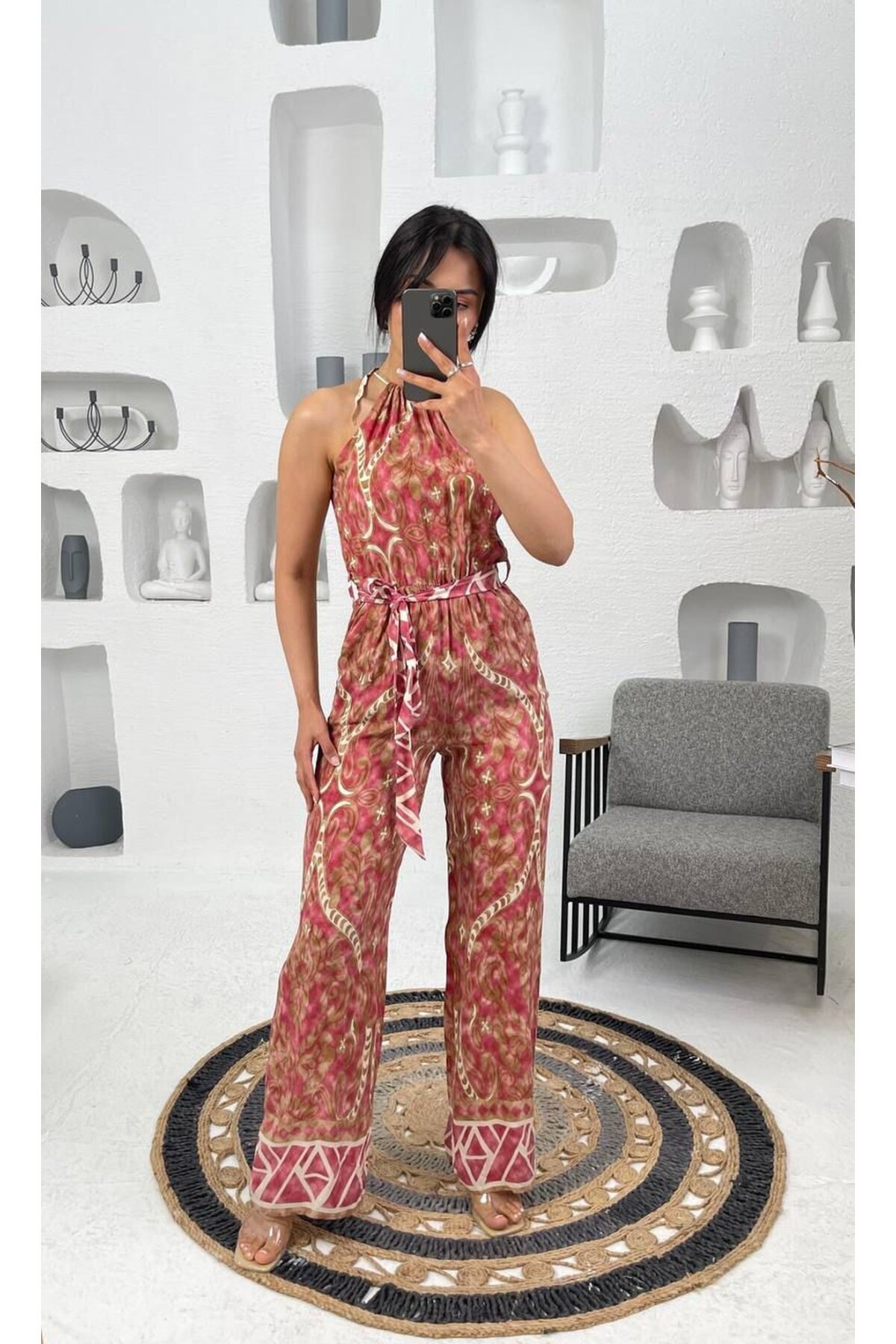 3528-PUDRA VİSKON KUMAŞ KİLİM DESEN TULUM