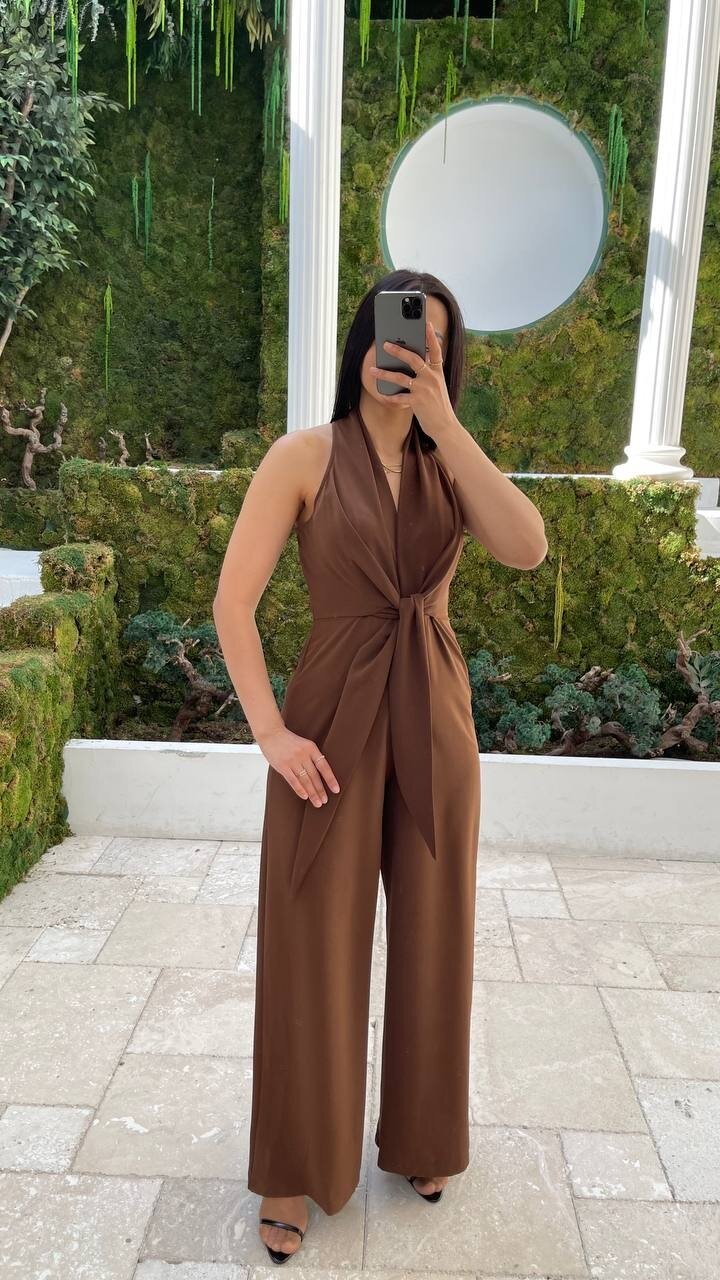 3551-KAHVERENGİ ÖNDEN BAĞLAMALI TULUM