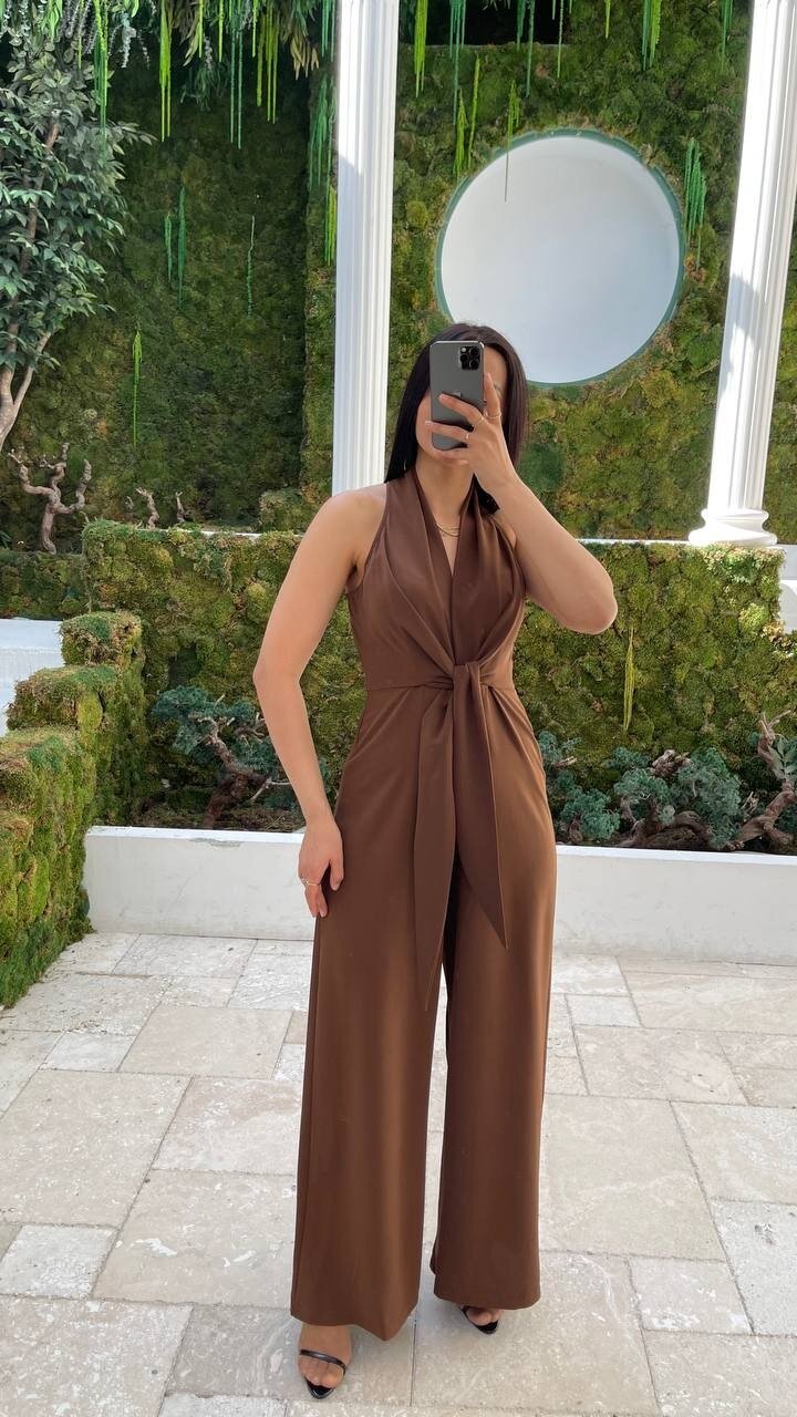 3551-KAHVERENGİ ÖNDEN BAĞLAMALI TULUM