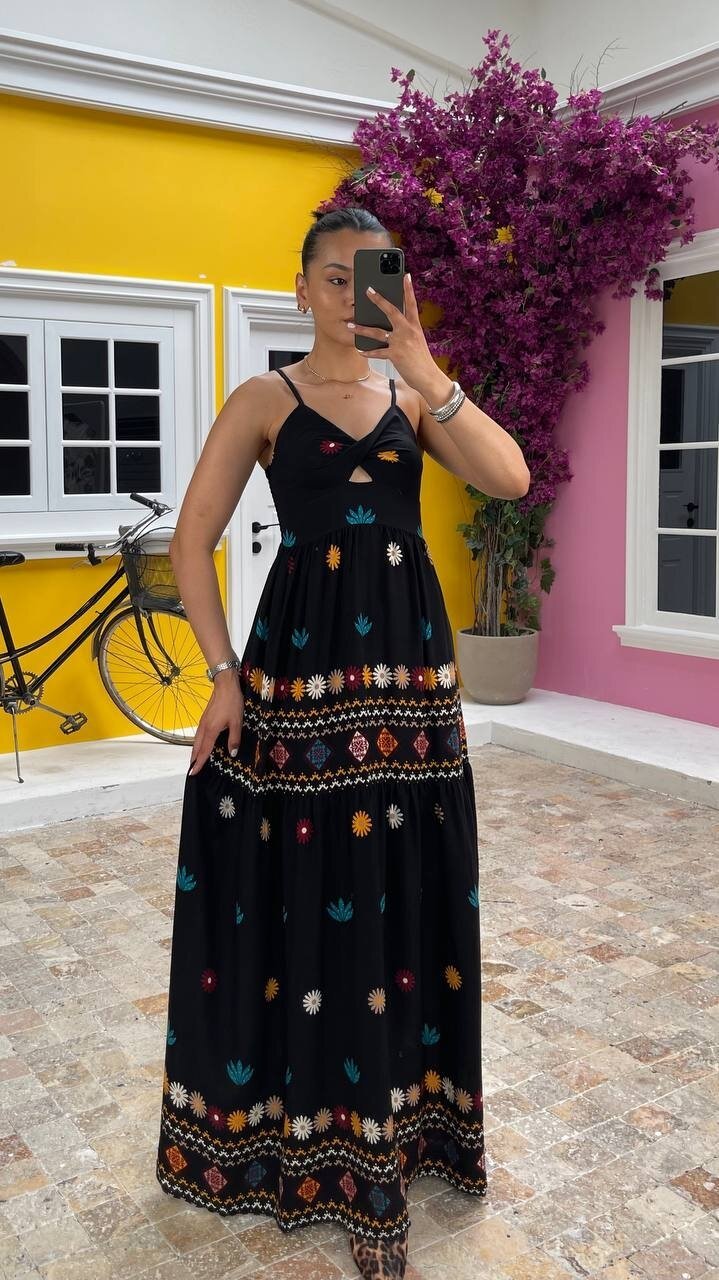 3761-GÖĞÜS PENCERE DETAY ALTI SULU ELBİSE