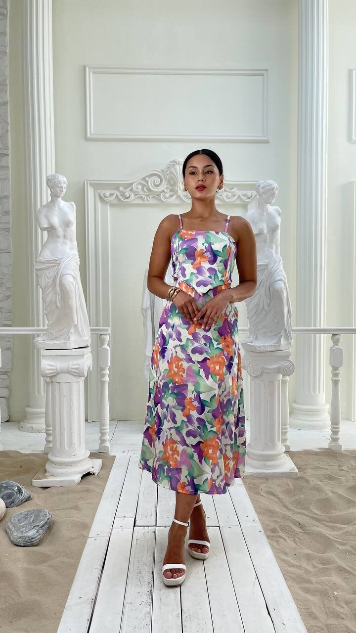 3787 SATEN KUMAŞ SIRT DEKOLTELİ ELBİSE