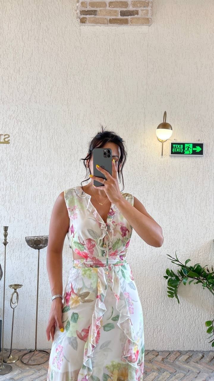 3788-YEŞİL KIRMIZI DESEN FIRFIRLI ELBSE