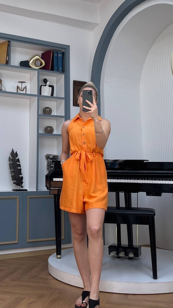 3791-TURUNU DÜĞMELİ ŞORT TULUM