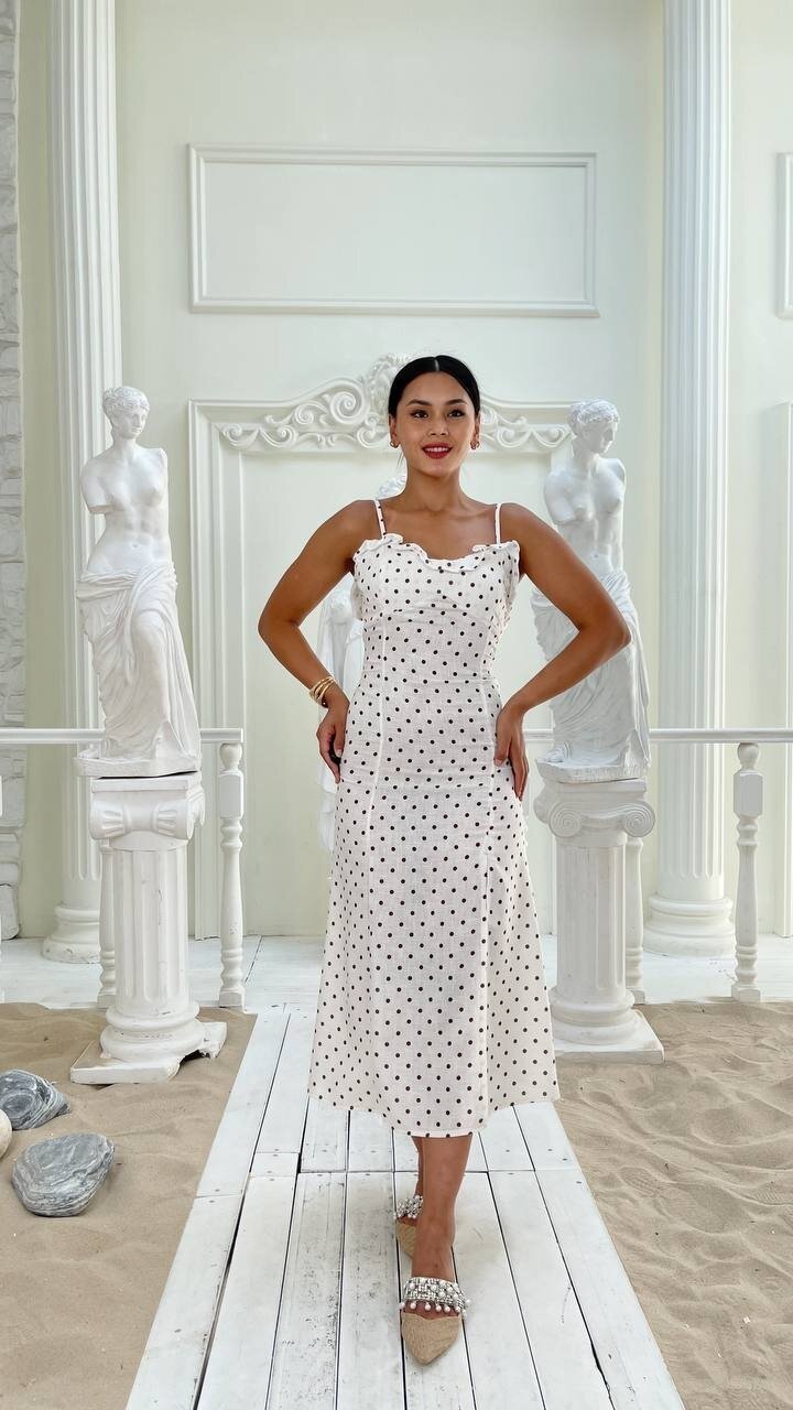 3800-PUNATİYE DESEN SIRT BAĞLAMALI ELBİSE