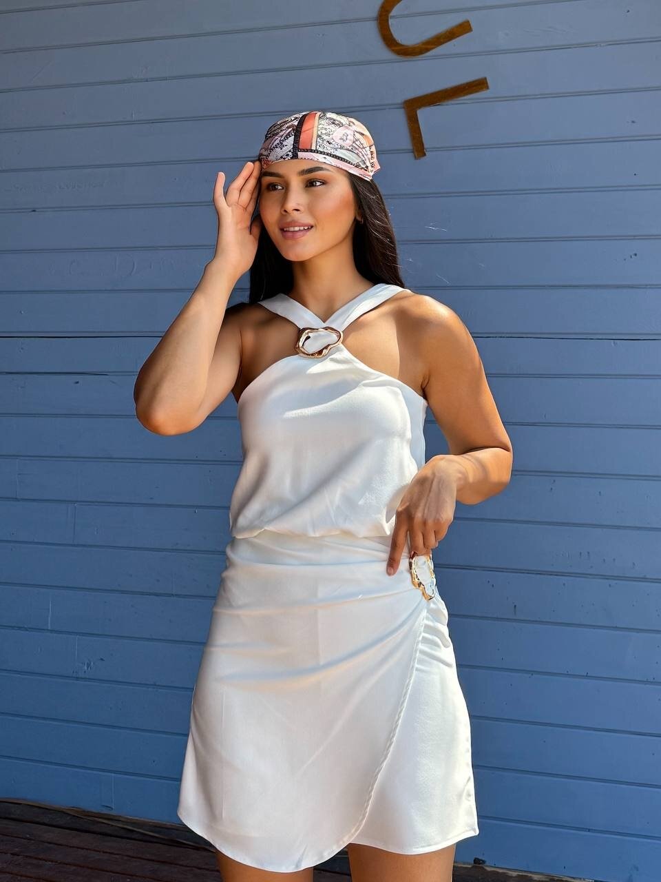 3810-BEYAZ TOKALI ŞORT TULUM