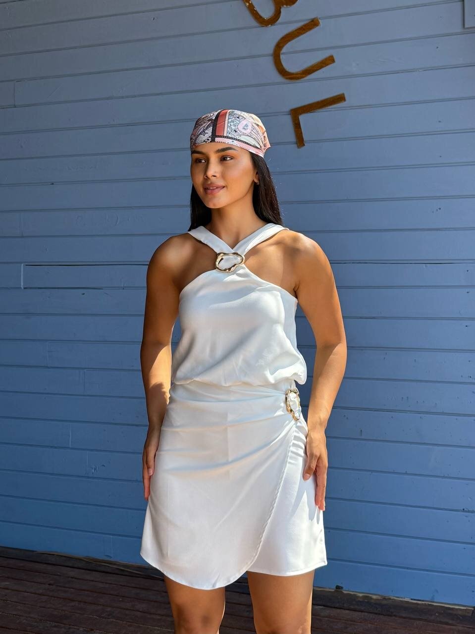 3810-BEYAZ TOKALI ŞORT TULUM