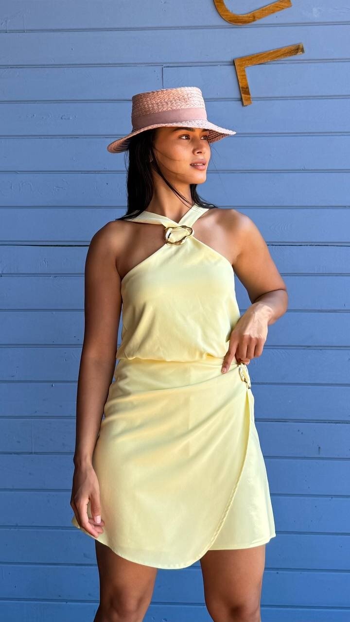 3810-SARI TOKALI ŞORT TULUM