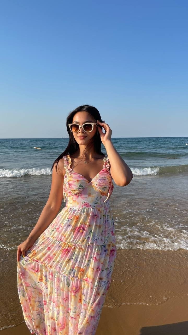 3819 TÜL ÇİÇEKLİ ELBİSE