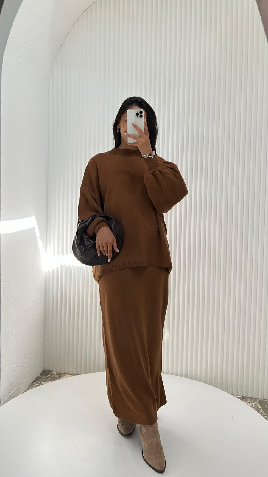 CAMEL BALON KOL ETEKLİ TAKIM