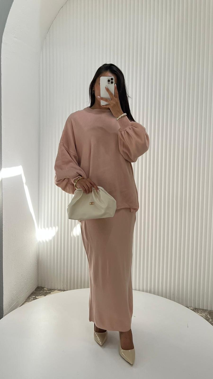 PUDRA BALON KOL ETEKLİ TAKIM