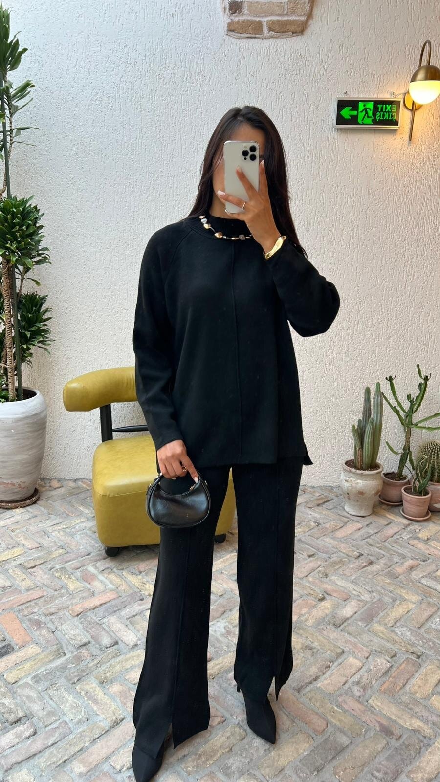 SİYAH ŞERİT DETAY TRİKO TAKIM