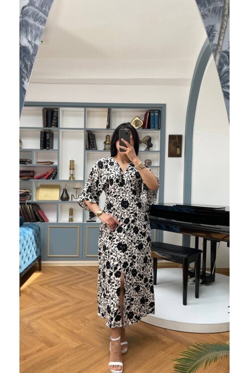 3154-ÇİÇEK SİYAH