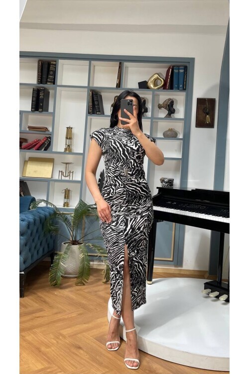 3372-SİYAH KALEM ELBİSE