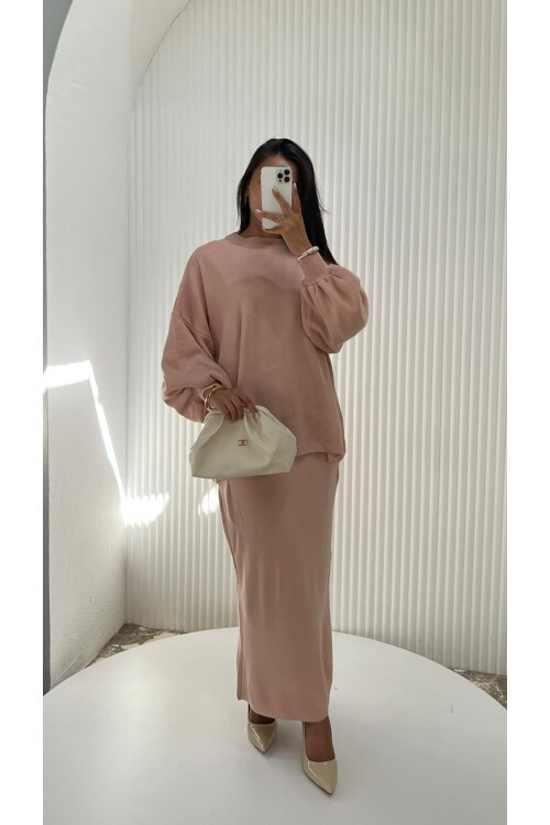 1007- PUDRA BALON KOL ETEKLİ TAKIM