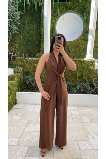 3551-KAHVERENGİ ÖNDEN BAĞLAMALI TULUM
