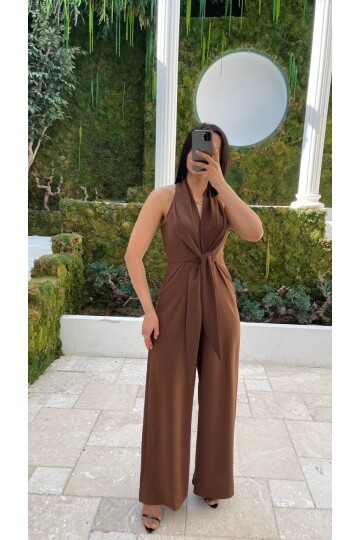 3551-KAHVERENGİ ÖNDEN BAĞLAMALI TULUM